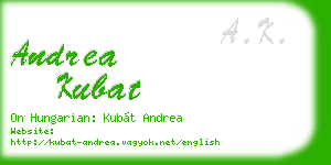 andrea kubat business card