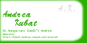 andrea kubat business card